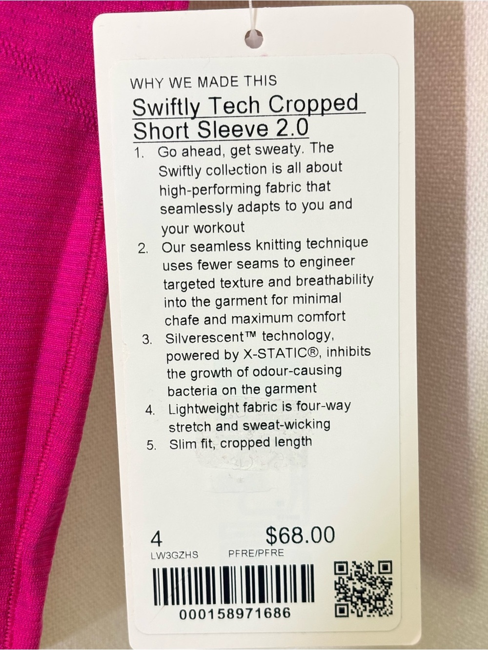 Lululemon Swifty Tech Cropped Short Sleeve 2.0 Shirt In Ripened Raspberry Size 4 - Picture 4 of 6
